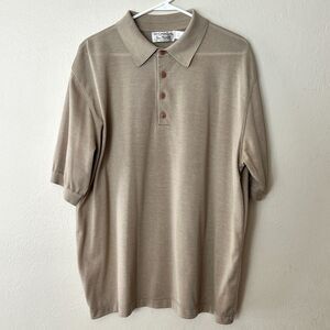Vintage St. Croix Knits for Dan Newell Men's XL Beige Polo Shirt Made in USA